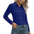 thumbnail image 2 of Lmueinov Women's Long Sleeve Button Down Dress Shirts Lapel Collar Slim Fit Work Blouses Wrinkle Resistant Office Business Casual Tops, S-5XL, 2 of 7