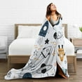 thumbnail image 5 of Kll Fleece Blanket Plush Throw Blanket Cartoon Planets,Soft Fuzzy Cozy Flannel Blanket For Couch Sofa Bed.(80"X60"), 5 of 9