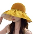 thumbnail image 4 of SikaFu Summer Vinyl Fisherman Hat Seaside Holiday Large Hat, Beach Hat Bow, Temperament Sunscreen Sun Hat Female, 4 of 7