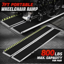7Ft Aluminum Folding Wheelchair Scooter Mobility Ramp Portable Non-Slip 800 LBS