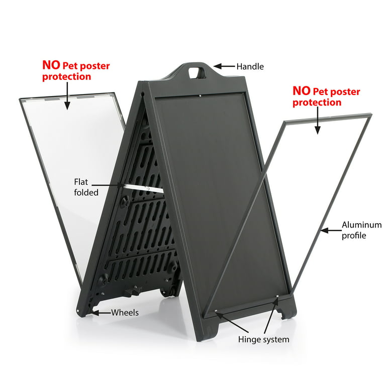 M&T Displays Street SignPro without Lens Protective Cover, 24x36 Inch Poster  Black Double Sided Sandwich Board Folding A-Frame Sidewalk Curb Sign  Portable Menu Display for Restaurant Cafe (10 pack) 