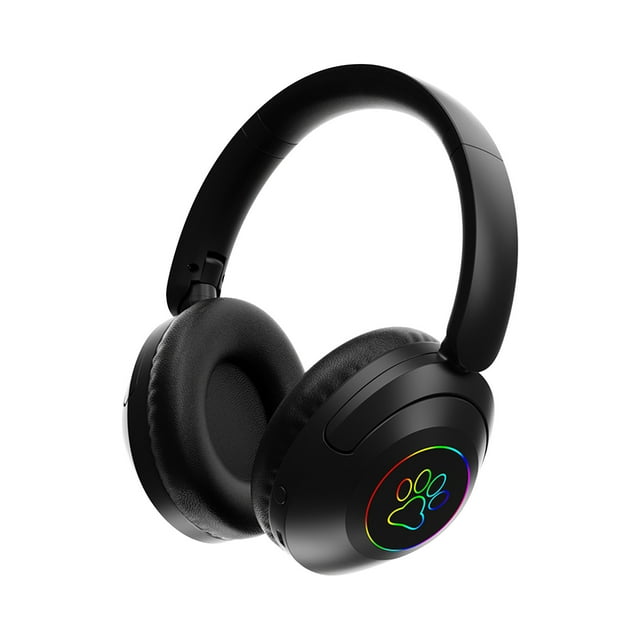 Auriculares Bluetooth Cabeza Inalámbrica Montada Iluminación de Color con Auriculares Desmontables de Baja Latencia, Impresionantes Auriculares Bluetooth Altos Y Bajos Auriculares Bluetooth con Micróf