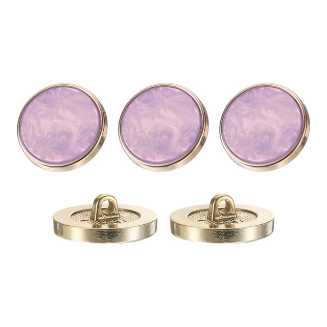 Lot de 5 Boutons Ronds, 25mm/1 Pouces Motif Décoratif en Résine, Violet