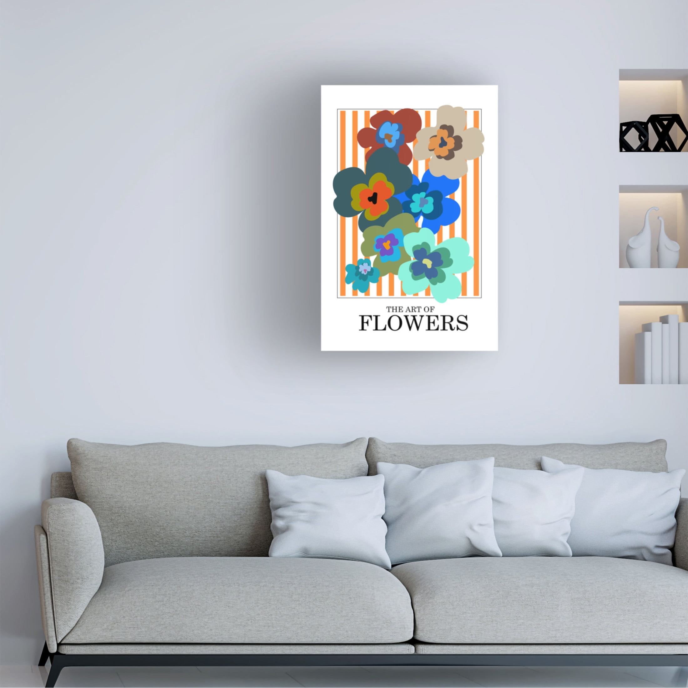 Trademark Fine Art Frances Collett  The Art Of Flowers Orange Stripe Canvas Wall Art