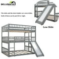 thumbnail image 3 of Triple Bunk Bed Full Size, Full over Full over Full Bunk Beds/Low Triple Bunk Bed with Slide, Ladder and Guardrail, 3 Bunk Beds, Full Bunk Beds for Bedroom (Gray), 3 of 13