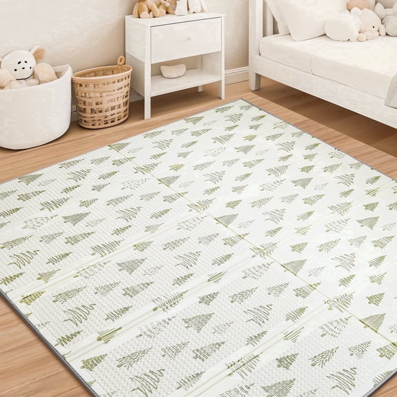 Joypony Large Baby Play Mat, 79x71" Double-Sided Forest Foldable Playmat for Babies and Toddlers