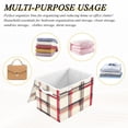 thumbnail image 6 of Yayeee Collapsible Cube Storage Bin with Lid Fabric Closet Decorative Basket with Handles, Red Tartan, 6 of 7