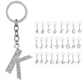 thumbnail image 2 of Porte-clés Strass Design A à Z Pendentif Porte-Clés Anneau pour Décoration de Sac à Main, 2 of 8