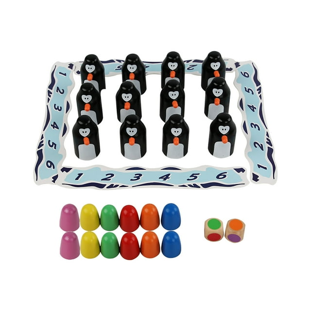 Fridja Childrens Toy 1 Set Wooden Penguin Memory Chess Game Set Skill Building Memory Color Game Brain Teaser Children Early Educational Toy Christmas Gift for Kids