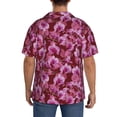 thumbnail image 3 of Balery Orchids Flowers Camisa Casual de Manga Corta con Botones para Hombre, Texturizada, Estilo Cubano, para Playa, Verano-Medium, 3 of 5