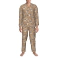thumbnail image 3 of Fotbe Cactus Alpaca Pijama de Hombre con Estampado de Manga Larga, Conjunto de 2 Piezas, Ropa de Dormir Suave y Cómoda con Bolsillos-Small, 3 of 7