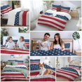 thumbnail image 5 of 3 Piece Wooden American Flag Duvet Cover Set Twin Size,Microfiber Comforter/Quilt Cover with Corner Ties and 2 Pillowcases,Independence Day Star Striped Flag All Season Bedding with Zipper Closure, 5 of 8