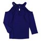 thumbnail image 1 of INC Blusa de punto con hombros descubiertos para mujer, azul, XS, 1 of 1