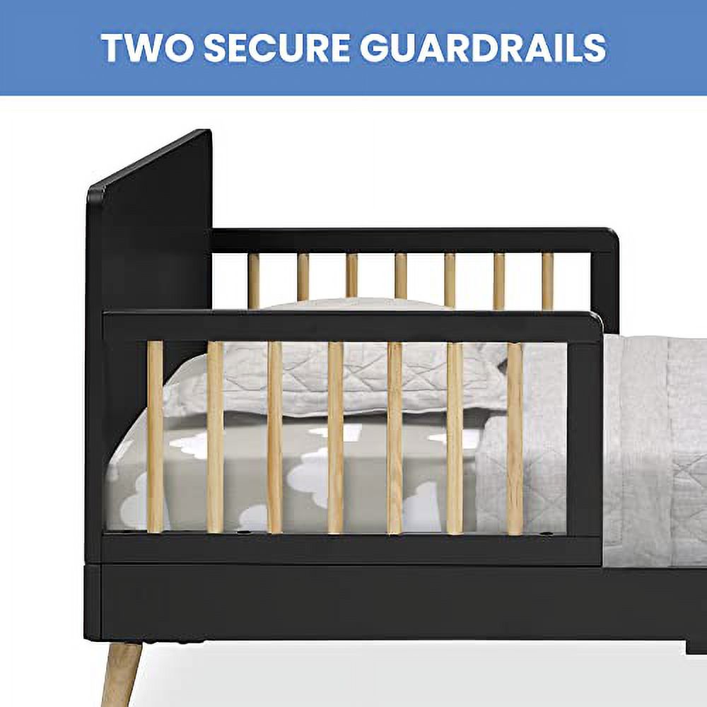 Delta Children Logan Wood Toddler Bed, Greenguard Gold Certified, Midnight Grey/Natural