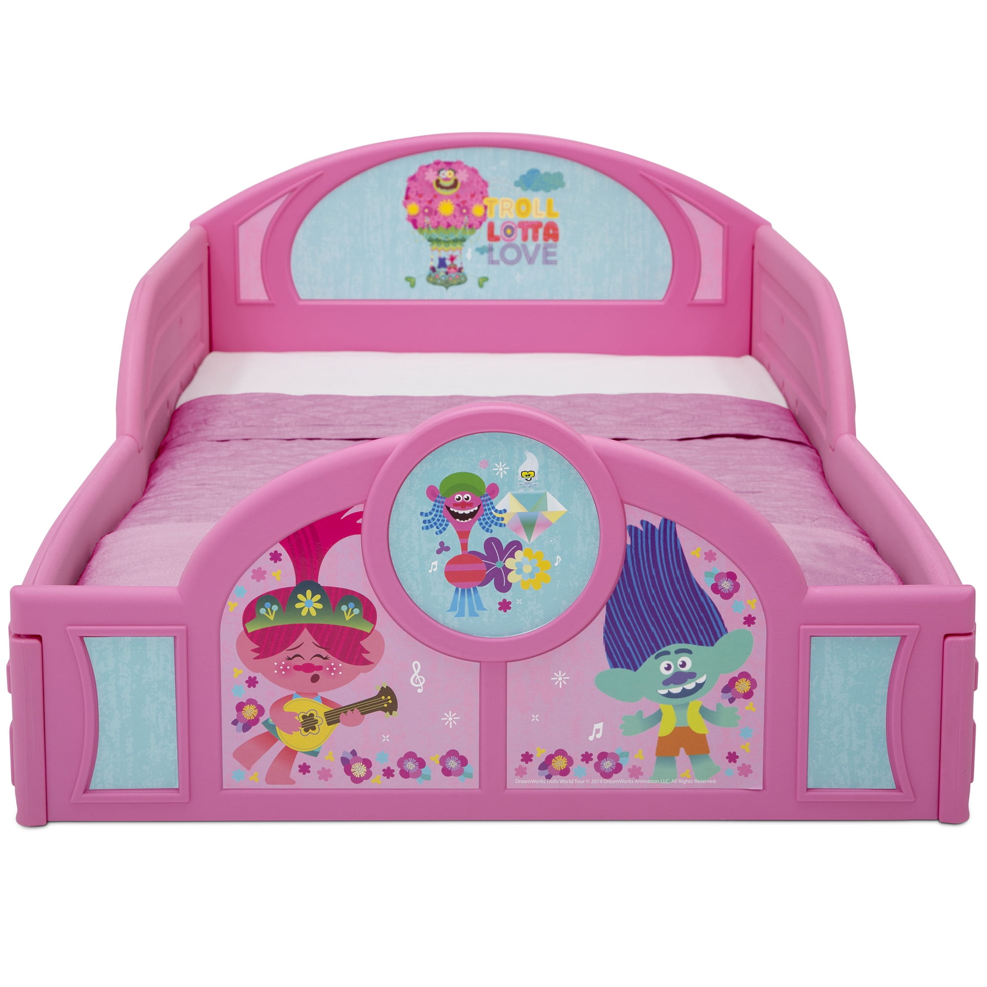 Trolls World Tour Plastic Sleep and Play Toddler Bed by Delta Children