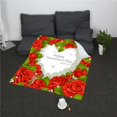 thumbnail image 1 of Manta Súper Difusa De San Valentín Manta De Tiro De Sofá Floral Cálido Para Campamento Rosa y corazón BLESIY Manta de vellón de San Valentín, 1 of 8