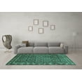 thumbnail image 3 of Ahgly Company Machine Washable Indoor Round Persian Turquoise Blue Traditional Area Rugs, 4' Round, 3 of 4