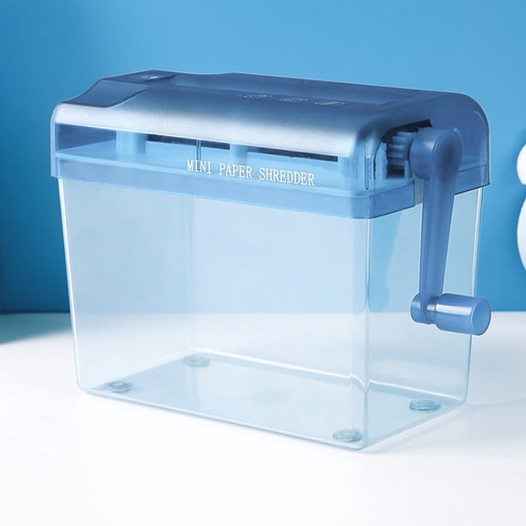 PPKVUFD Mini Hand Shredder Portable Paper Shredder Manual Shredder Documents Paper Cutting Tool Home Office Desktop Stationery Christmas Birthday Gift Blue