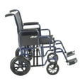thumbnail image 2 of Drive Medical Bariatric Heavy Duty Transport Wheelchair with Swing Away Footrest, 22" Seat, Blue, 2 of 5