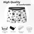 thumbnail image 2 of Men's Boxer Briefs, Cute paw prints black grey Soft Comfy Mens Underwear Boxer Briefs Breathable With Widen Waist, 2 of 7