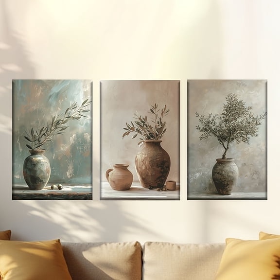 3pcs Set Unframed Olive Branch Canvas Art Prints- Classic Style, Frameless Posters for Living Room, Office, Library, Bar, Cafe- Ideal Gift for Birthdays, Holidays, Easter, Mother's Day, Internationa