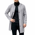 thumbnail image 5 of Men's Winter Jacket Coats Solid Color Open Front Long Coats With Button Pocket, 5 of 8