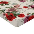thumbnail image 2 of Ambesonne English Garden Fitted Sheet, Romantic Roses, Queen Size, Champagne Multicolor, 2 of 3