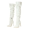 thumbnail image 5 of Womens Over the Knee Stiletto Dress Boots Slouchy Patent Leather Pointed Toe High Heels Thigh High Tall Boots, 5 of 7