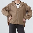 thumbnail image 6 of Edvintorg Lightweight Jacket Women Plus Size Fashion Long Sleeve Loose Casual Hooded Coat with Zipper Women Outerwear Woman Clothes Khaki XL, 6 of 8