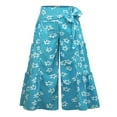 thumbnail image 3 of Pantalons de Plage Boho pour Femmes Taille Haute Décontractée Ample Jambe Large Droite Imprimée, 3 of 6