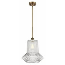 516-1S-BB-G212 Innovations Lighting Springwater - 1 Light Stem Hung Mini Pendant In Industrial Style-14 Inches Tall and 12 Inches Wide-Brushed Brass