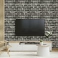 thumbnail image 4 of UMIGGEE 17.5"x196" Dark Grey Brick Wallpaper Textured Wallpaper Self Adhesive Wallpaper Industrial Style Contact Paper Removable Home Decorative DIY Wall Covering Old Furniture Renovation, 4 of 8