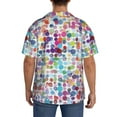thumbnail image 5 of Wukai Colorful Watercolor Dots Men's Casual Short-Sleeve Button Down Shirt - Lightweight Summer Dress Shirt for Daily Wear-Small, 5 of 7