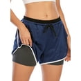 thumbnail image 3 of Women's Sport Shorts Double layer Running Yoga Shorts Quick-Dry Activewear Workout Exercise Athletic Jogging Shorts, 3 of 7