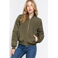 thumbnail image 2 of Simply Fashion Women's Bomber Jacket - Stylish Outerwear for All Seasons olive,small, 2 of 4