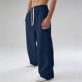 thumbnail image 3 of Wide Leg Sweatpants Men Elastic Waist Straight Leg Loose Fit Casual Sweat Pants Trousers with Pockets, 3 of 6