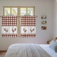 thumbnail image 3 of Farmhouse Orange Plaid Kitchen Curtains 45 Inch Length, Vintage Country Cock Checkered Tiers Curtains for Bathroom Bedroom Cafe, Light Filtering Small Window Treatment Short Drapes 2 Panels 42"Wx45"L, 3 of 8