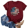 thumbnail image 4 of OAVQHLG3B 4th of July Outfits for Women American Flag T Shirt Summer Tops for Women Printed Casual Loose Round Neck Short Sleeve T-shirt Tops Blouse, 4 of 6