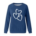 thumbnail image 4 of Valentines Shirts for Women Trendy Funny Heart Print Long Sleeve Tunic Tops Crew Neck Casual Loose Pullover Sweatshirts(Blue,S), 4 of 4