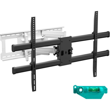 ONKRON Full Motion TV Wall Mount for 42-120 Inch Screen up to 220 lbs, Large Heavy Duty TV Mount Extending, VESA 200x100-1000x600, Tilt and Swivel Television Mount Bracket, Black-White