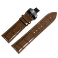 thumbnail image 5 of Uxcell Leather Band Deployment Buckle Watch Strap 24mm Leather Strap, Brown Black, 5 of 5