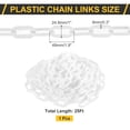 thumbnail image 2 of Plastic Chain Links, 1.9-Inch 25 Foot Barrier Chain, White, 2 of 7