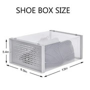 Shoe Storage Stackable Entryway Box Set of 12, Plastic, Gray