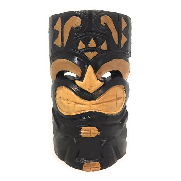 Laughing Tiki Mask 8" - Hand Carved Smiley Tiki | #bag1504820