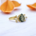 thumbnail image 3 of DBESTSTUDIOS 7x5 MM/ 1.5 CT Natural Green Moss Agate Engagement Ring Women Diamond Cluster Ring Art Deco Statement Jewelry Yellow Gold Personalized Ring, 3 of 7