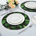 thumbnail image 5 of GZHJMY Tropical Palm Leaves Round Placemats, Durable Non-Slip Table Mat Heat and Stain Resistant Placemat for Kitchen Table Outdoor BBQ Activities, 4PCS, 5 of 6