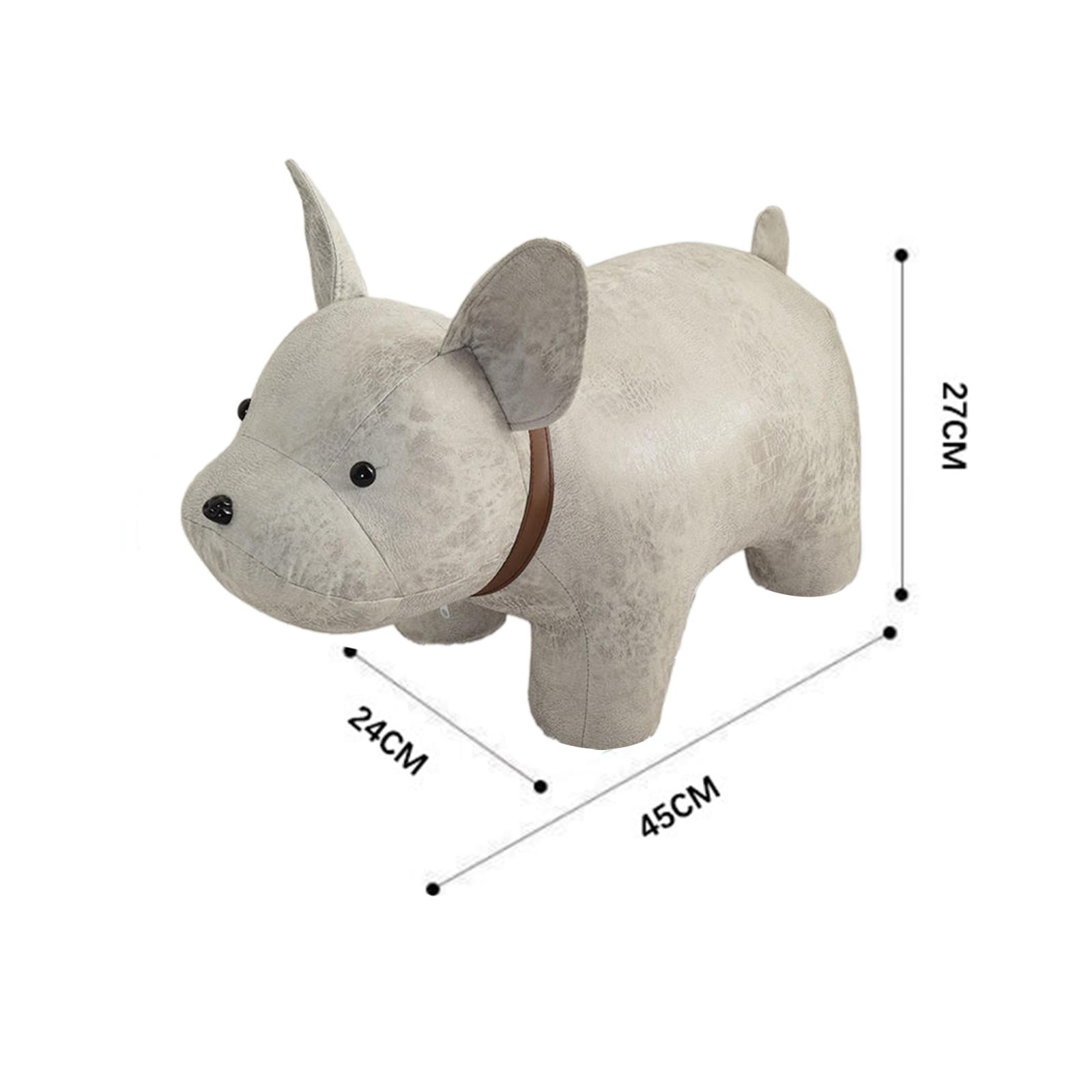Kids Stool Storage Shoes Changing Animal Footstool for Decor Bedroom Indoor White dog