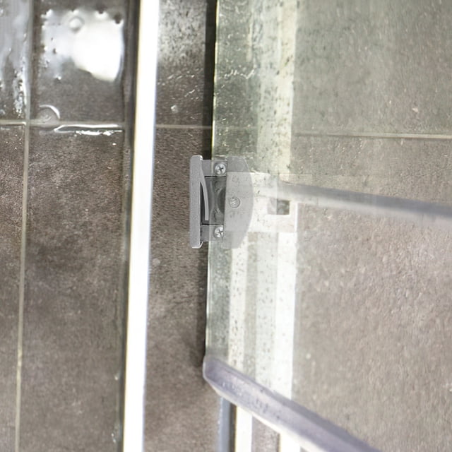 FONWILYO 4Set Adjustable Width Shower Door Guide for Sliding Shower Door Bottom Sill Guide Silver 5X4.2cm