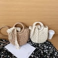 thumbnail image 3 of Bolso de paja hecho a mano, bolso de mujer popular y de moda, bolso cruzado para mujer, bolso de cesta de verduras portátil y dulce que combina con todo, 3 of 6