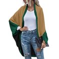 thumbnail image 3 of Mialoley Women Open Front Sweater, Color Block Batwing Sleeve Knit Cardigan, 3 of 8